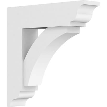 Ekena Millwork Standard Thorton Architectural Grade PVC Bracket with Traditional Ends, 3"W x 16"D x 16"H BKTP03X16X16THR01
